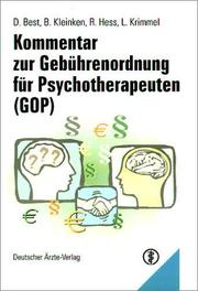 Cover of: Kommentar zur Gebührenordnung für Psychotherapeuten ( GOP).