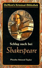 Cover of: Schlag nach bei Shakespeare. by Phoebe Atwood Taylor