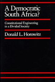 Cover of: A Democratic South Africa? by Donald L. Horowitz