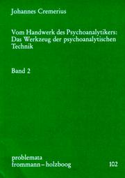 Cover of: Vom Handwerk des Psychoanalytikers, 2 Bde. Kt, Bd.2