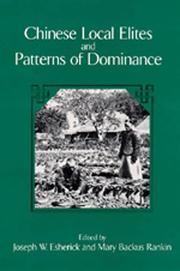 Cover of: Chinese Local Elites and Patterns of Dominance (Studies on China, 11)