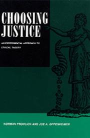 Cover of: Choosing Justice | Norman Frohlich