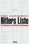 Cover of: Hitlers Liste: Ein Dokument Personlicher Beziehungen