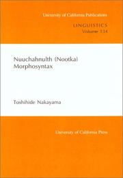 Cover of: Nuuchahnulth (Nootka) Morphosyntax