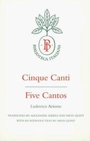 Cover of: Cinque canti =: Five cantos