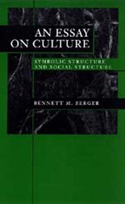 Cover of: An essay on culture: symbolic structure and social structure