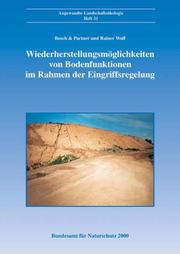 Cover of: Wiederherstellungsmöglichkeiten von Bodenfunktionen im Rahmen der Eingriffsregelung