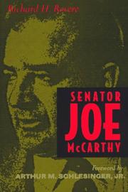 Cover of: Senator Joe McCarthy by Richard Halworth Rovere