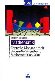 Cover of: Zentrale Klassenarbeit Baden- Württemberg Mathematik.