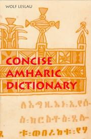 Cover of: Concise Amharic Dictionary by Wolf Leslau
