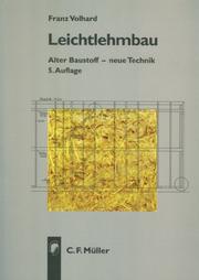 Cover of: Leichtlehmbau. Alter Baustoff - neue Technik