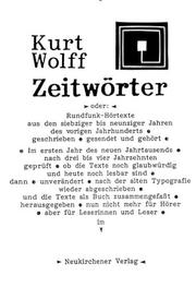 Cover of: Zeitwörter