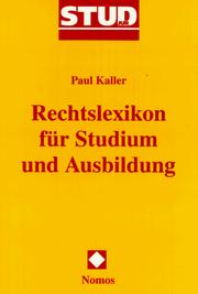 Cover of: Rechtslexikon für Studium und Ausbildung.