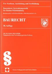 Cover of: Baurecht. Besonderes Verwaltungsrecht für Baden- Württemberg. by Hansjochen Dürr
