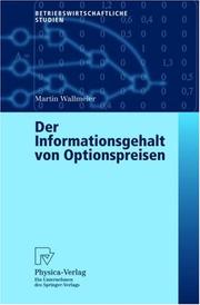 Cover of: Der Informationsgehalt von Optionspreisen (Betriebswirtschaftliche Studien)