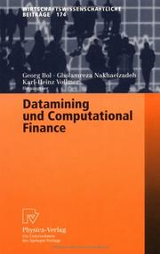 Cover of: Datamining und Computational Finance: Ergebnisse des 7. Karlsruher Ökonometrie-Workshops (Wirtschaftswissenschaftliche Beiträge)