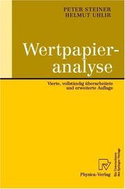 Cover of: Wertpapieranalyse by Peter Steiner, Helmut Uhlir