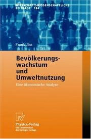Cover of: Bevölkerungswachstum und Umweltnutzung: Eine ökonomische Analyse (Wirtschaftswissenschaftliche Beiträge)