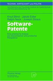 Cover of: Software-Patente: Eine empirische Analyse aus ökonomischer und juristischer Perspektive (Technik, Wirtschaft und Politik)