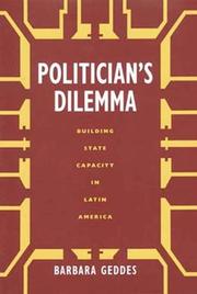 Cover of: Politician's Dilemma by Barbara Geddes