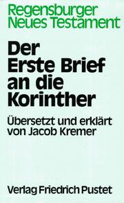 Cover of: Regensburger Neues Testament, Ln, Der Erste Brief an die Korinther