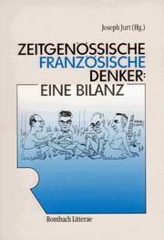 Cover of: Zeitgenössische französische Denker. Eine Bilanz. by Joseph Jurt