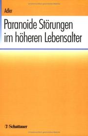 Cover of: Paranoide Störungen im höheren Lebensalter.