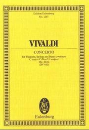 Cover of: Piccolo Concerto C Major RV 443, Op. 44, No. 11: Study Score