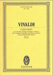 Cover of: Concerto Grosso in D Major, Op. 3/1, RV 549/PV 146 by Antonio Vivaldi