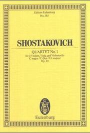 Cover of: String Quartet No. 1, Op. 48