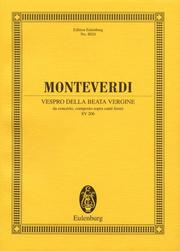 Cover of: Vespro della Beata Vergine: Marienvesper (1610)