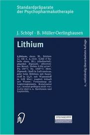 Cover of: Standardpräparate der Psychopharmakotherapie. Lithium