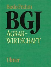 Cover of: BGJ Agrarwirtschaft.