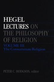 Cover of: Lectures on the Philosophy of Religion, Vol. III by Georg Wilhelm Friedrich Hegel