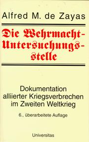 Cover of: Die Wehrmacht- Untersuchungsstelle.