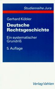 Cover of: Deutsche Rechtsgeschichte.