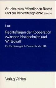 Cover of: Rechtsfragen der Kooperation zwischen Hochschulen und Wirtschaft.