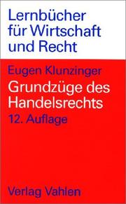 Cover of: Grundzüge des Handelsrechts. by Eugen Klunzinger