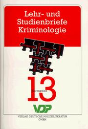 Cover of: Lehr- und Studienbriefe Kriminologie 13. Korruption.