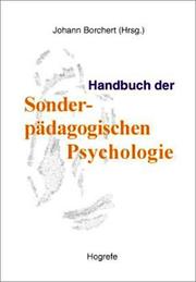 Cover of: Handbuch der Sonderpädagogischen Psychologie.