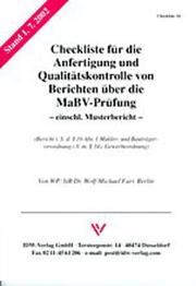 Cover of: Checkliste 14 für die Anfertigung und Qualitätskontrolle von Berichten über die MaBV-Prüfung.