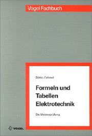 Cover of: Formeln und Tabellen Elektrotechnik: Die Meisterprüfung