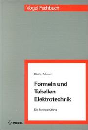 Cover of: Formeln und Tabellen Elektrotechnik by Peter Böttle, Gerd Fehmel