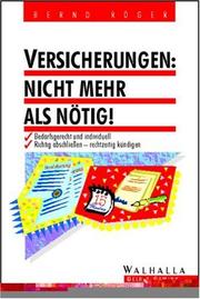 Cover of: Versicherungen: nicht mehr als nötig.