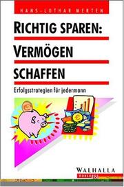 Cover of: Richtig sparen: Vermögen schaffen. Erfolgsstrategien für jedermann.