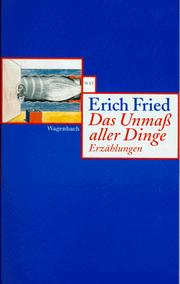 Cover of: Das Unmaß aller Dinge. Erzählungen.