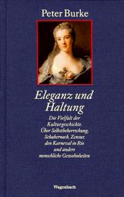 Cover of: Eleganz und Haltung. by Peter Burke