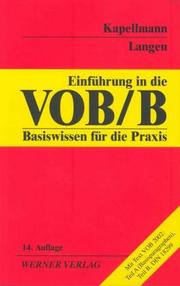 Cover of: Einführung in die VOB/B.Basiswissen für die Praxis.