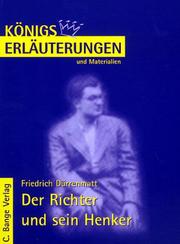 Cover of: Königs Erläuterungen und Materialien, Bd.42, Der Richter und sein Henker by Friedrich Dürrenmatt