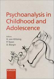 Cover of: Psychoanalysis in Childhood and Adolescence by 